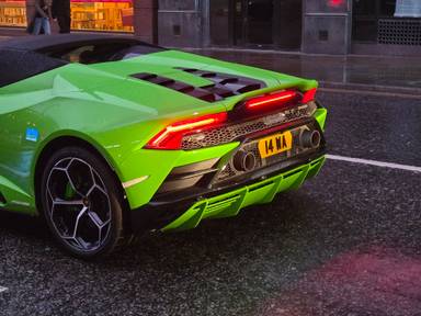UK Number Plate 14 WA on a 2024 Green Lamborghini