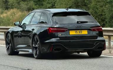 UK Number Plate 15 AD on a 2022 Black Audi Rs 6 V-Sprung Tfsi Mhev Quat A