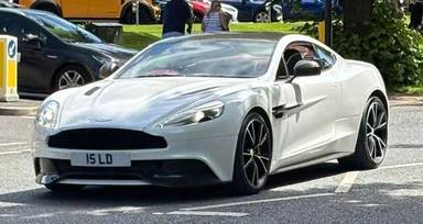 UK Number Plate 15 LD on a 2013 White Aston Martin Vanquish