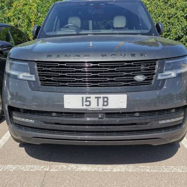 UK Number Plate 15 TB on a 2022 Grey Land Rover Range Rover Autobio Phev Auto