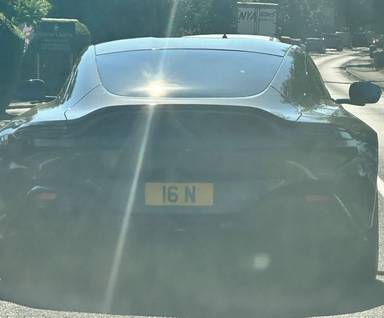 UK Number Plate 16 N on a 2024 Green Aston Martin Vantage V8 Auto