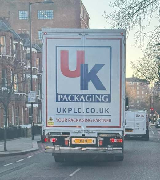 16 UK number plate – UK Packaging