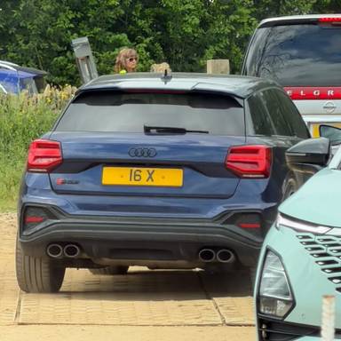 UK Number Plate 16 X on a 2024 Blue Audi Sq2 Black Ed Tfsi Quat S-A
