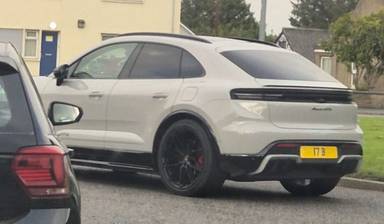 UK Number Plate 17 B on a 2026 Grey Porsche Macan Gts Electric