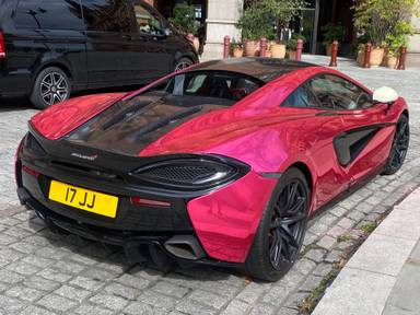 UK Number Plate 17 JJ on a 2016 White Mclaren 540