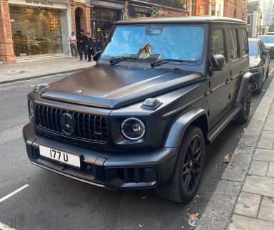 UK Number Plate 177 U on a 2025 Black Mercedes-Benz Amg G 63 Magno Edition Mhev A