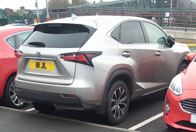 UK Number Plate 18 JL on a 2017 Silver Lexus NX