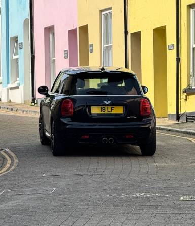 UK Number Plate 18 LF on a 2025 Black Mini Countryman Sport S All4 Mhev A