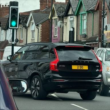 UK Number Plate 2 DO on a 2024 Black Volvo Xc90 Ultra T8 Phev Awd Auto