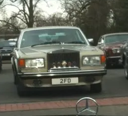 UK Number Plate 2 FD on a 1982 Gold Rolls Royce Silver Spirit