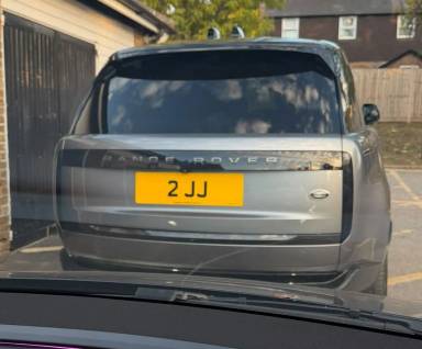 UK Number Plate 2 JJ on a 2022 Grey Land Rover Range Rover Hse D Mhev Auto