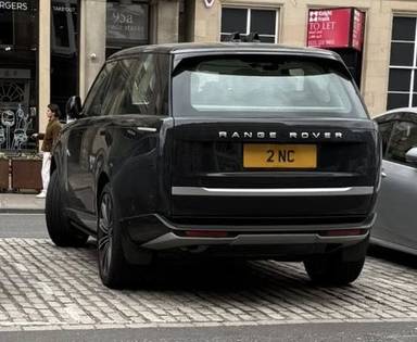 UK Number Plate 2 NC on a 2024 Black Land Rover Range Rover Autobio Mhev Auto