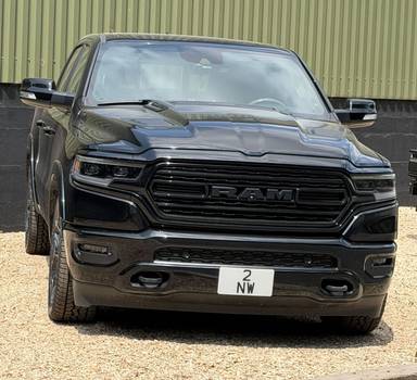 UK Number Plate 2 NW on a 2021 Black Dodge