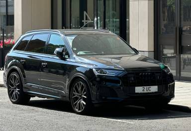 UK Number Plate 2 UC on a 2022 Black Audi Sq7 Vorsprung Tfsi Quattro A