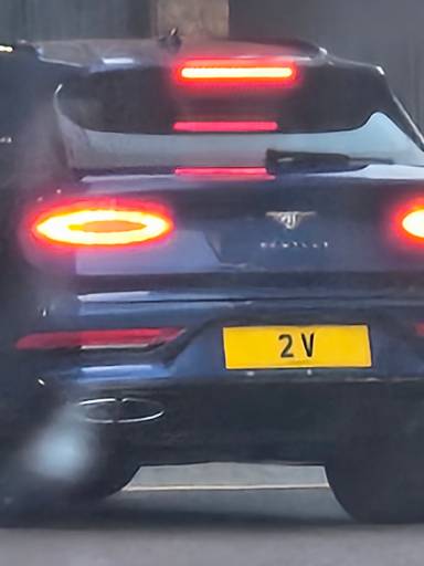UK Number Plate 2 V on a 2026 Black Rolls Royce Cullinan Black Badge Auto