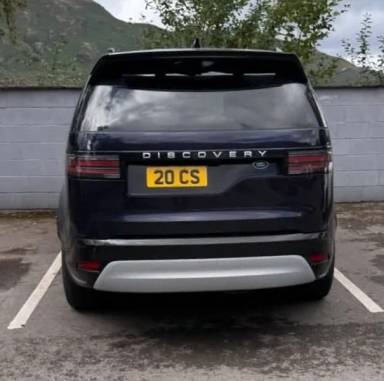 UK Number Plate 20 CS on a 2023 Blue Land Rover Discovery Metro Ed D Mhev A