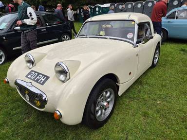 UK Number Plate 20 PH on a 1998 White Frogeye Super Sprite