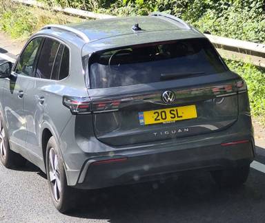 UK Number Plate 20 SL on a 2025 Grey Volkswagen Tiguan Match Tdi S-A