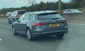 UK Number Plate 20 UK on a 2019 Grey Audi A4