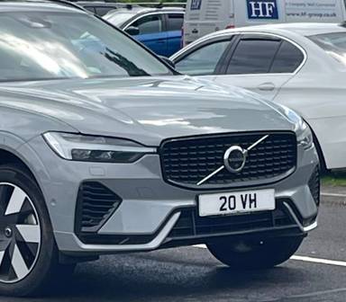 UK Number Plate 20 VH on a 2024 Grey Volvo Xc60 Ultra T8 Phev Awd Auto