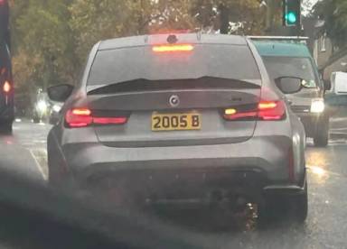 UK Number Plate 2005 B on a 2022 Grey BMW M3 Competition M Xdrive Auto