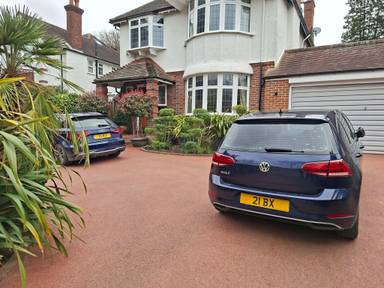 UK Number Plate 21 BX on a 2018 Blue Volkswagen Golf