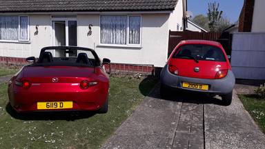 UK Number Plate 2100 D on a 2022 Blue Skoda Scala