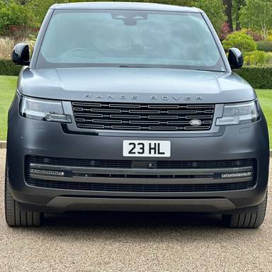 UK Number Plate 23 HL on a 2022 Black Rolls Royce Range Rover Autobio D Mhev A