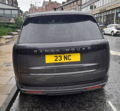 UK Number Plate 23 NC on a 2025 Grey Land Rover Range Rover Autobio D Mhev A