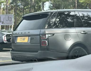 UK Number Plate 23 WR on a 2013 Black Land Rover Range Rover