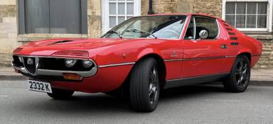 UK Number Plate 2332 K on a 1972 RED Alfa Romeo Montreal