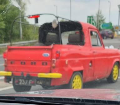 UK Number Plate 237 F on a 1957 RED Ford