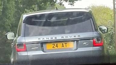 UK Number Plate 24 AT on a 2019 Grey Land Rover Range Rover Sport