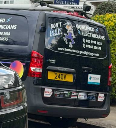 UK Number Plate 240 V on a 2021 Blue Mercedes-Benz Evito Progressive