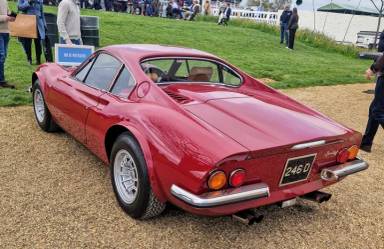 UK Number Plate 246 D on a 1973 RED Ferrari 246gt