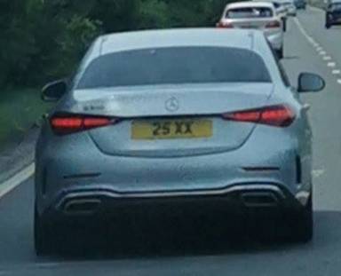 UK Number Plate 25 XX on a 2024 Silver Mercedes-Benz C 300 Amg Line Premium Mhev A