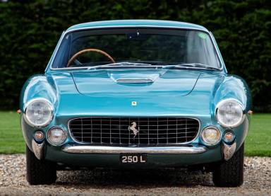 UK Number Plate 250 L on a 1964 Blue Ferrari 250 Gt/L