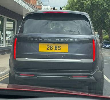 UK Number Plate 26 BS on a 2025 Purple Land Rover Range Rover Autobio Phev Auto