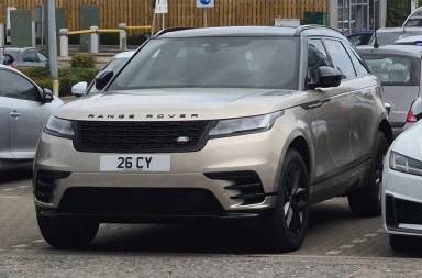 UK Number Plate 26 CY on a 2026 Gold Land Rover R-Rover Velar Dynam Se Phev A