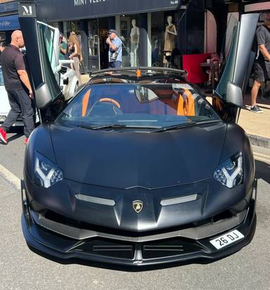 UK Number Plate 26 DJ on a 2020 Black Lamborghini Aventador