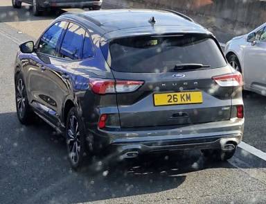 UK Number Plate 26 KM on a 2022 Grey Ford Kuga St-Line X Ed Phev Cvt