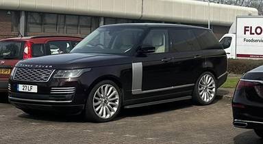 UK Number Plate 27 LF on a 2019 RED Land Rover Range Rover