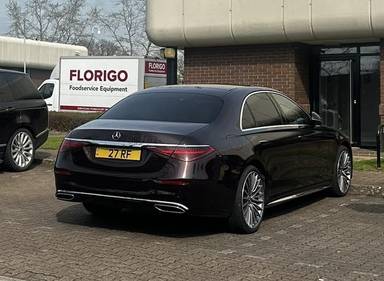 UK Number Plate 27 RF on a 2024 RED Mercedes-Benz S 450 L Amg Ln Prem + D Mhev A