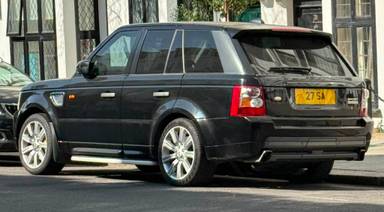 UK Number Plate 27 SA on a 2006 Black Land Rover Range Rover Sport