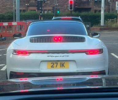 UK Number Plate 271 K on a 2023 White Porsche 911 Targa 4 Gts S-A