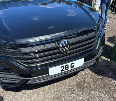 UK Number Plate 28 G on a 2023 Black Volkswagen Touareg V6 Black Edition Tdi A