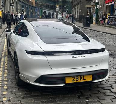 UK Number Plate 28 KL on a 2023 White Porsche X5