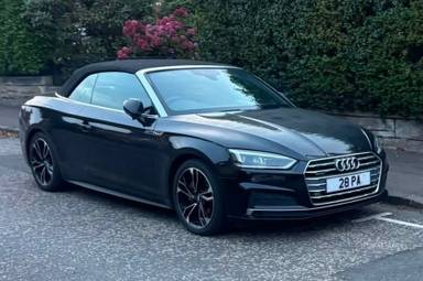 UK Number Plate 28 PA on a 2019 Black Audi A5