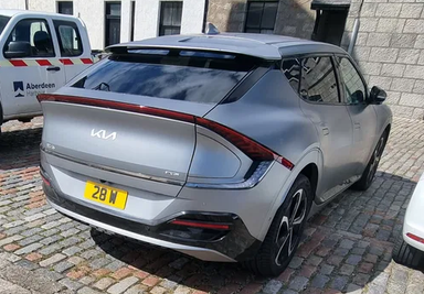 UK Number Plate 28 W on a 2022 Grey KIA Ev6 Gt-Line S Awd