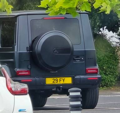 UK Number Plate 29 FY on a 2023 Black Mercedes-Benz Amg G 63 Magno Edition 4m A